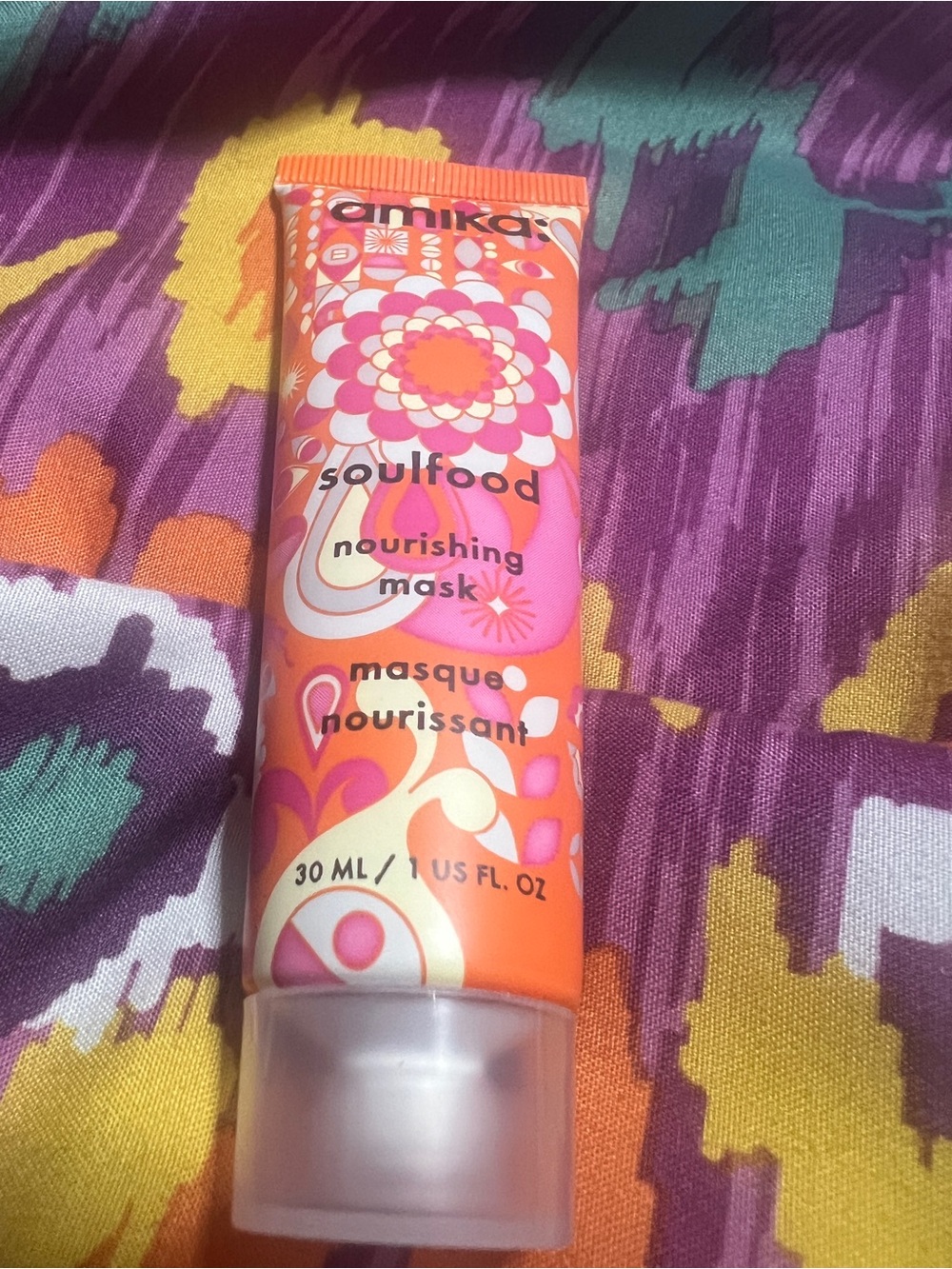 amika Soulfood Nourishing Mask Tube - Orange & Pink Design